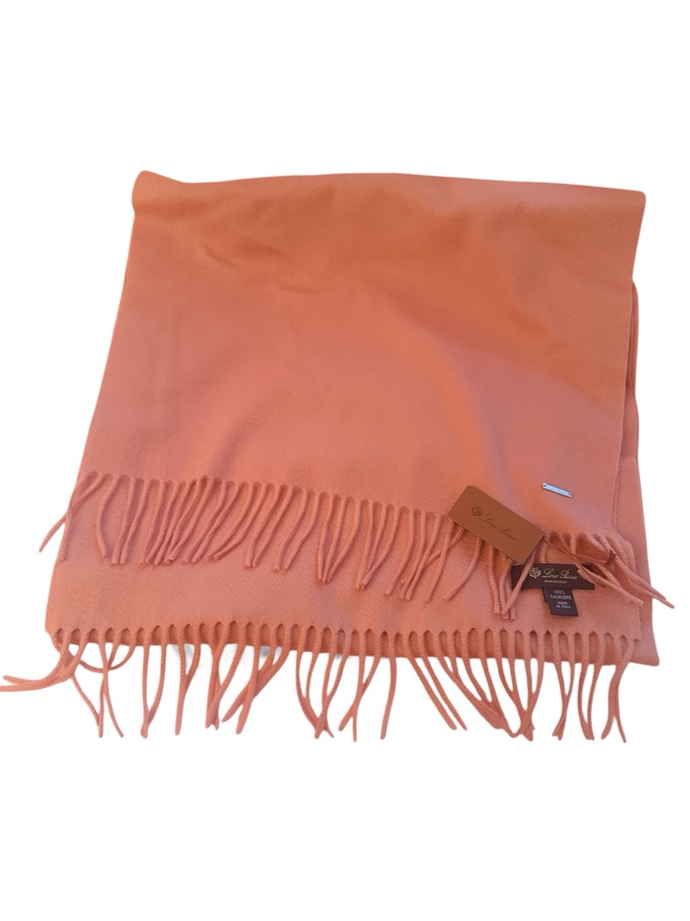 Loro Piana Pink Fringe Cashmere Wrap Scarf
